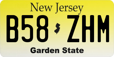 NJ license plate B58ZHM
