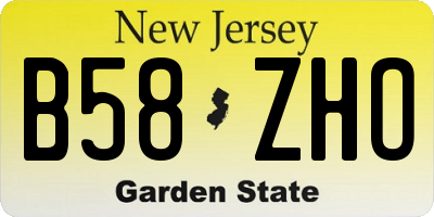 NJ license plate B58ZHO
