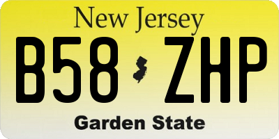 NJ license plate B58ZHP