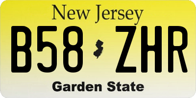 NJ license plate B58ZHR