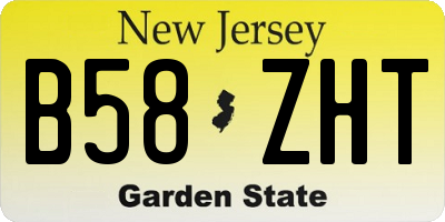 NJ license plate B58ZHT