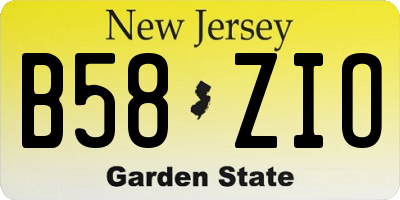 NJ license plate B58ZIO