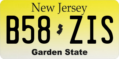 NJ license plate B58ZIS