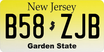 NJ license plate B58ZJB