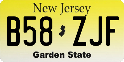 NJ license plate B58ZJF