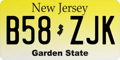 NJ license plate B58ZJK