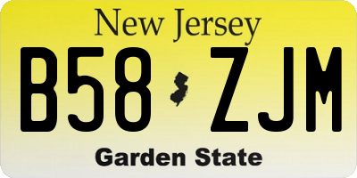 NJ license plate B58ZJM