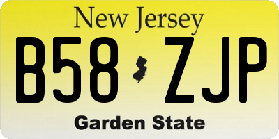 NJ license plate B58ZJP