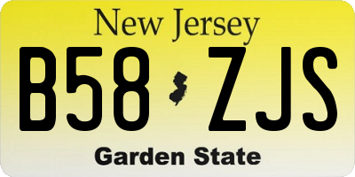 NJ license plate B58ZJS