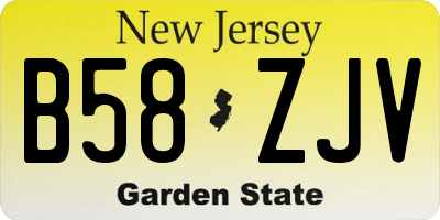 NJ license plate B58ZJV