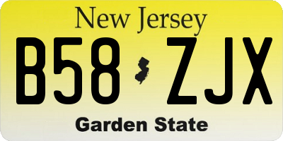 NJ license plate B58ZJX