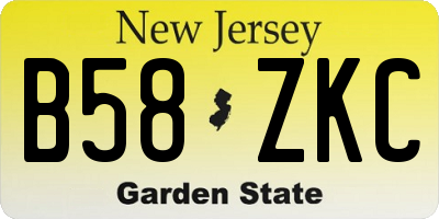 NJ license plate B58ZKC
