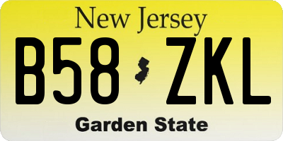 NJ license plate B58ZKL