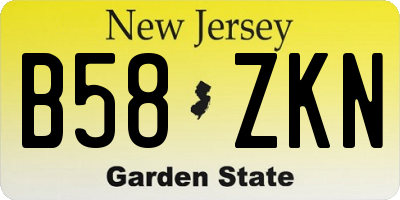 NJ license plate B58ZKN