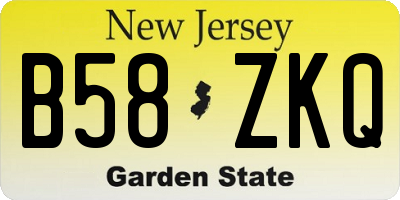 NJ license plate B58ZKQ