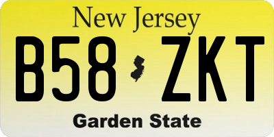 NJ license plate B58ZKT