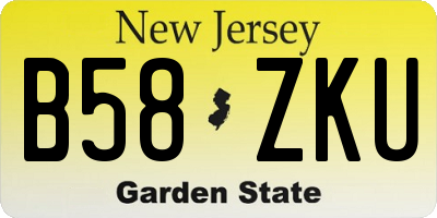 NJ license plate B58ZKU