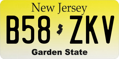 NJ license plate B58ZKV