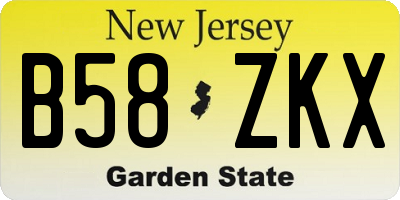 NJ license plate B58ZKX