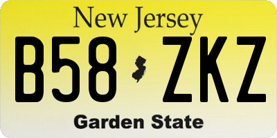 NJ license plate B58ZKZ