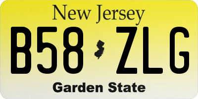 NJ license plate B58ZLG