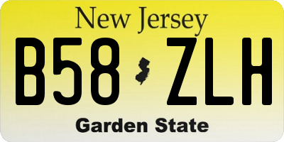 NJ license plate B58ZLH