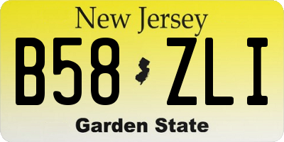 NJ license plate B58ZLI