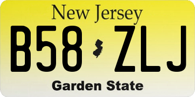 NJ license plate B58ZLJ