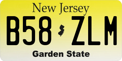 NJ license plate B58ZLM