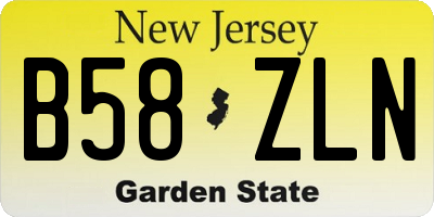 NJ license plate B58ZLN
