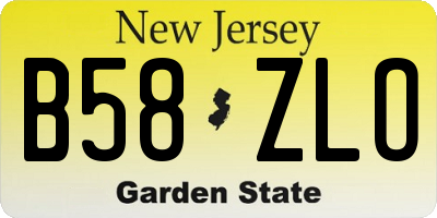 NJ license plate B58ZLO