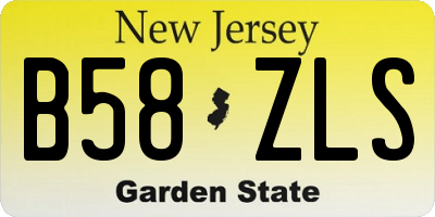 NJ license plate B58ZLS