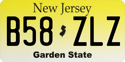 NJ license plate B58ZLZ