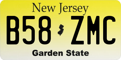 NJ license plate B58ZMC