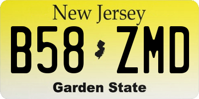NJ license plate B58ZMD