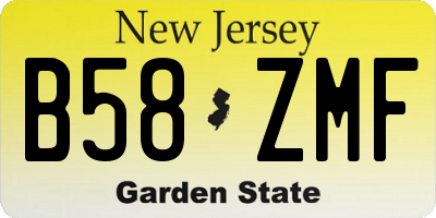NJ license plate B58ZMF
