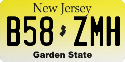 NJ license plate B58ZMH