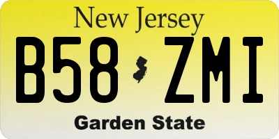 NJ license plate B58ZMI