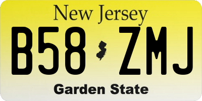 NJ license plate B58ZMJ