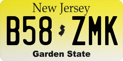 NJ license plate B58ZMK