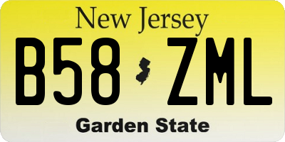 NJ license plate B58ZML