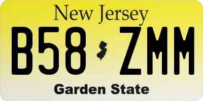 NJ license plate B58ZMM