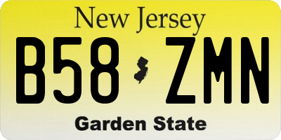 NJ license plate B58ZMN