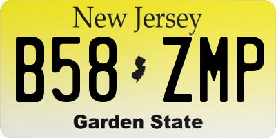 NJ license plate B58ZMP