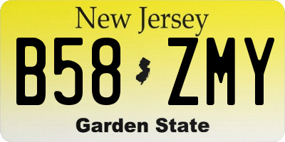 NJ license plate B58ZMY