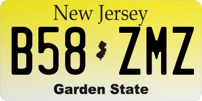 NJ license plate B58ZMZ
