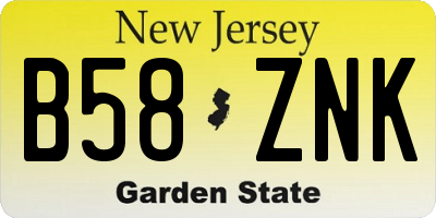 NJ license plate B58ZNK