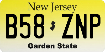 NJ license plate B58ZNP