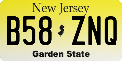 NJ license plate B58ZNQ