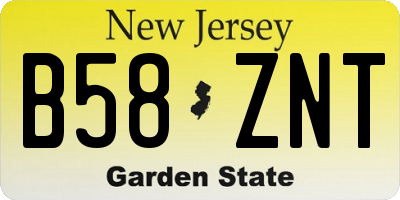NJ license plate B58ZNT